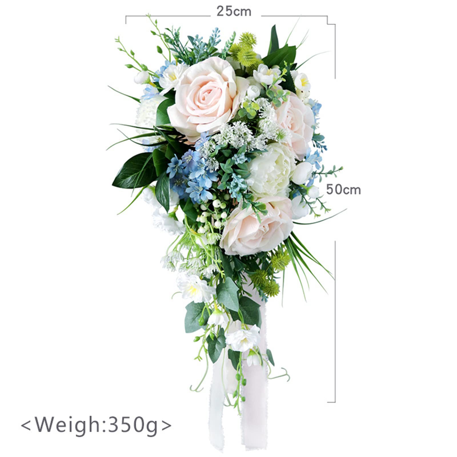 Bouquet da Sposa per la Sposa, Bouquet da Sposa Rosa Champagne, Fiori Artificiali, mazzi da Lancio per proposte di Feste Nuziali