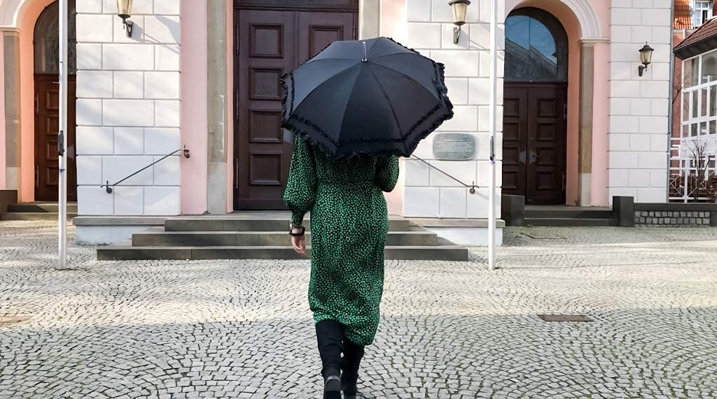 VON LILIENFELD Parasol przeciwsłoneczny dla panny młodej z funkcją automatycznego otwierania wiatroodporny Mary