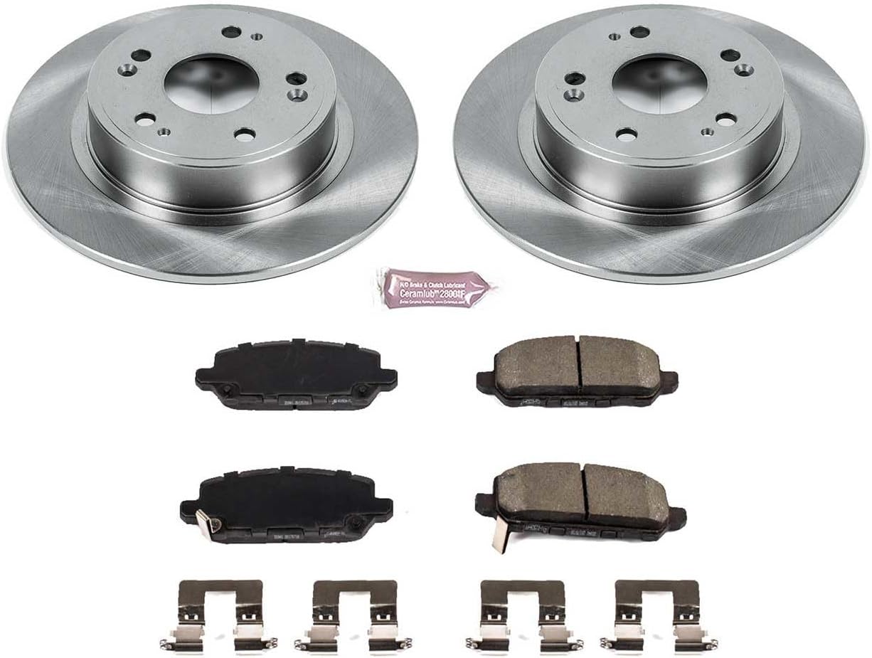 PowerStop Rear Brake Kit For Honda HR-V 2016-22 - Disc Rotors & Ceramic Brake Pads Replacement, KOE7340