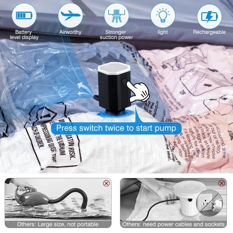 Vakuumierbeutel 10 stücke Verschiedene Größe Vakuum Lagerung Taschen Space Saver Tasche for Reise Hause Kleidung Komprimiert Organizer(Jumbo-10pcs)