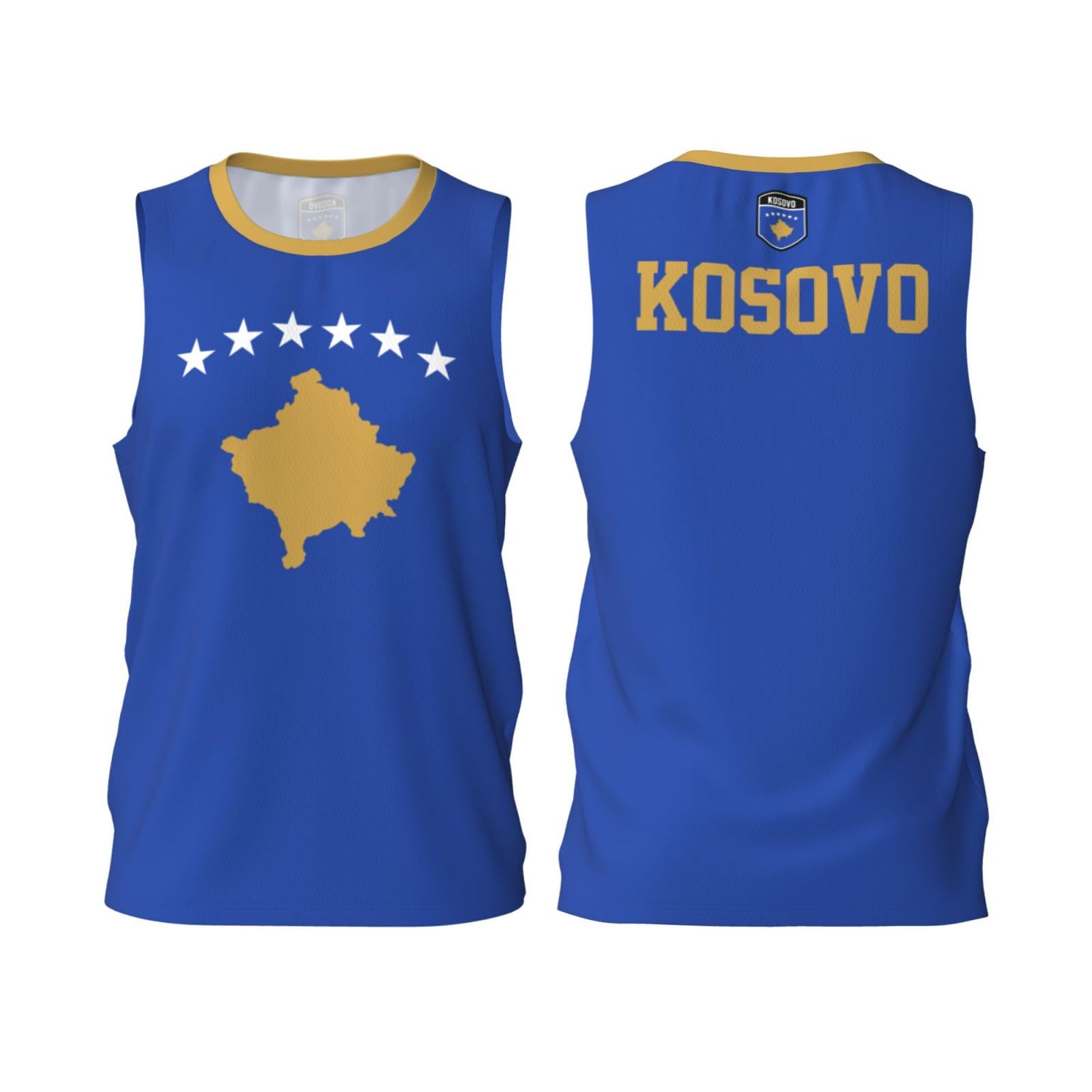 YiiLi Kosovo Flag Basketball Jersey Sports 3D Shirt for Men Running Fitness Training Team Jerseys