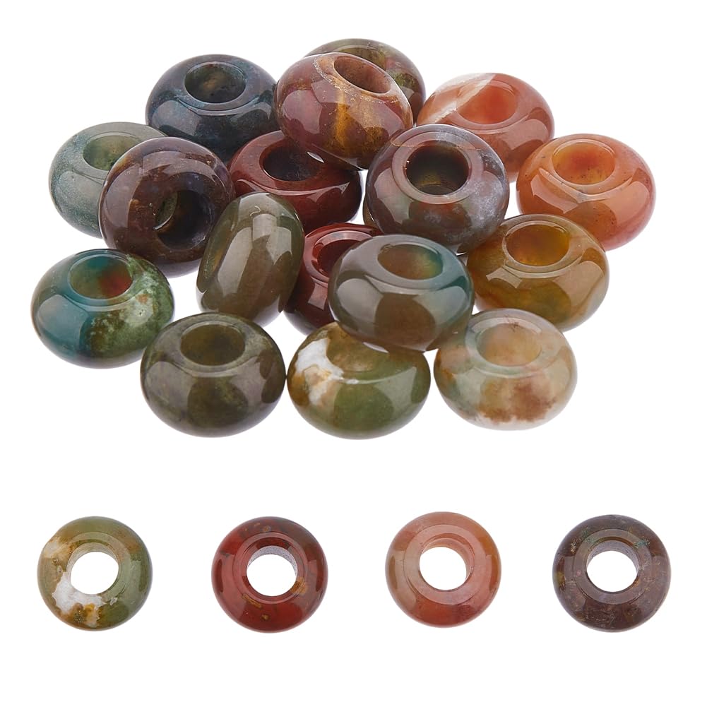 Perles d'agate indienne naturelle DICOSMETIC de 14mm pour bijoux artisanaux