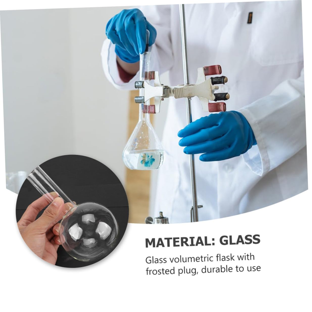 Levemolo 2 Stück Teiliges Labor Rundkolben Borosilikatglas Enghals Flasche mit Gleichmäßiger Wandstärke für Gleichmäßiges Erhitzen für Chemie Forschung und Bildung Leicht und Tragbar