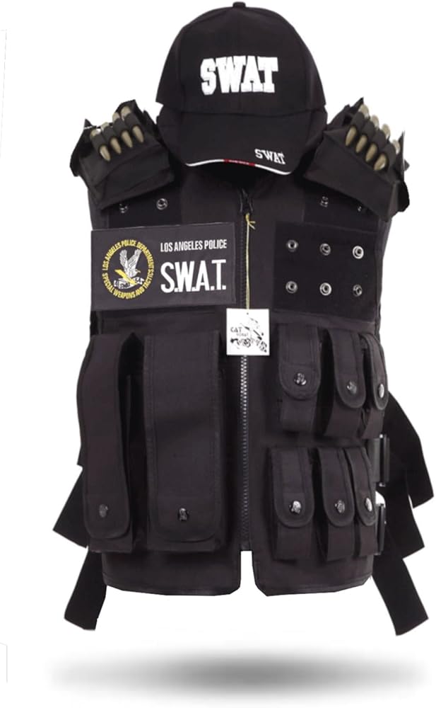 S.W.A.T.タクティカルベスト&キャップセット Amazon.co.jp: [Catsobat] SWAT タクティカルベスト SWATキャップ