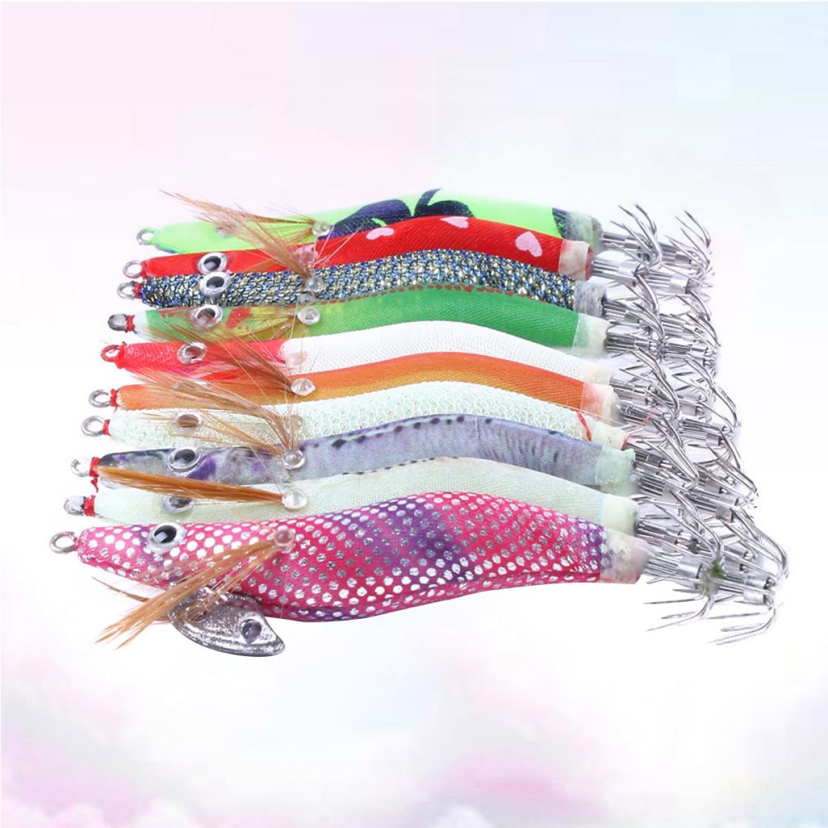 FOMIYES Amo da Pesca Simulato Crostaceo Cefalopode, 10 Pezzi, Plastica