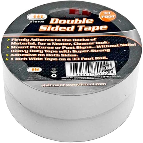 6 pieza rollos de cinta adhesiva de doble cara transparente Heavy Duty de montaje calcomanía 1" X 33 ft