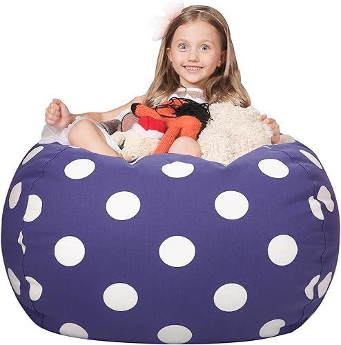 Miniatura 193 de WEKAPO - Puf con cremallera para guardar juguetes de peluche, hecho de lona de algodón de alta calidad, extragrande de 38 pulgadas, ideal para los