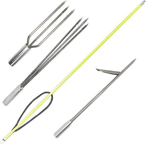 Spearfishing - Juego de 3 puntas de lanza hawaiana de fibra de vidrio de 5 pies