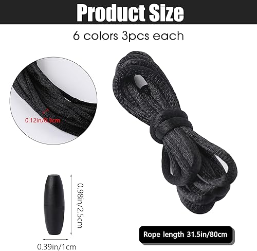 Miniatura 8 de Paquete de 30 cordones de repuesto para collar con cierres separables, cordones negros para colgantes, collar, cuerda de nailon, kit de cuerda para