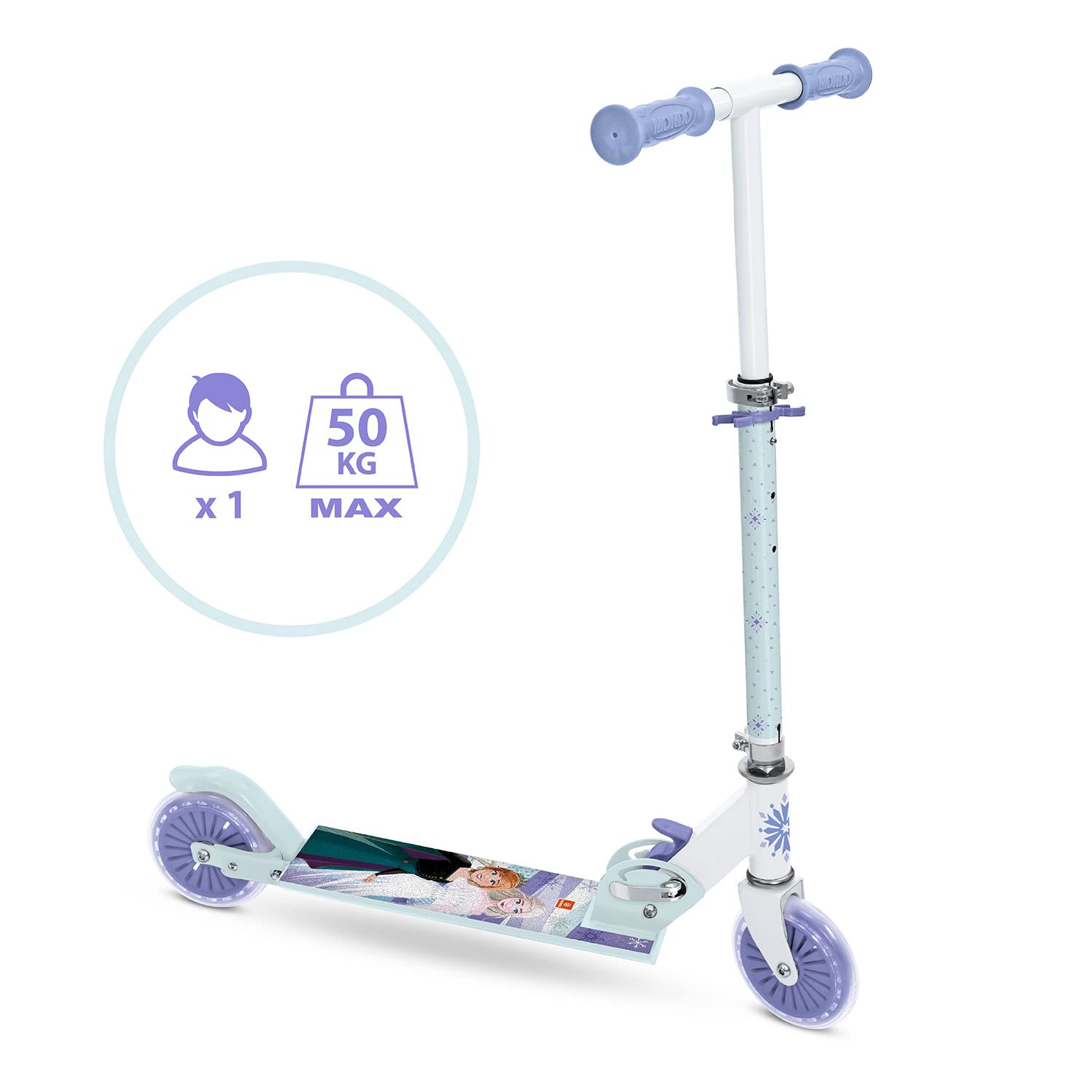 Mondo Toys - Alu Scooter FROZEN - Patinete infantil de aluminio de 2 ruedas - Manillar regulable - 28683