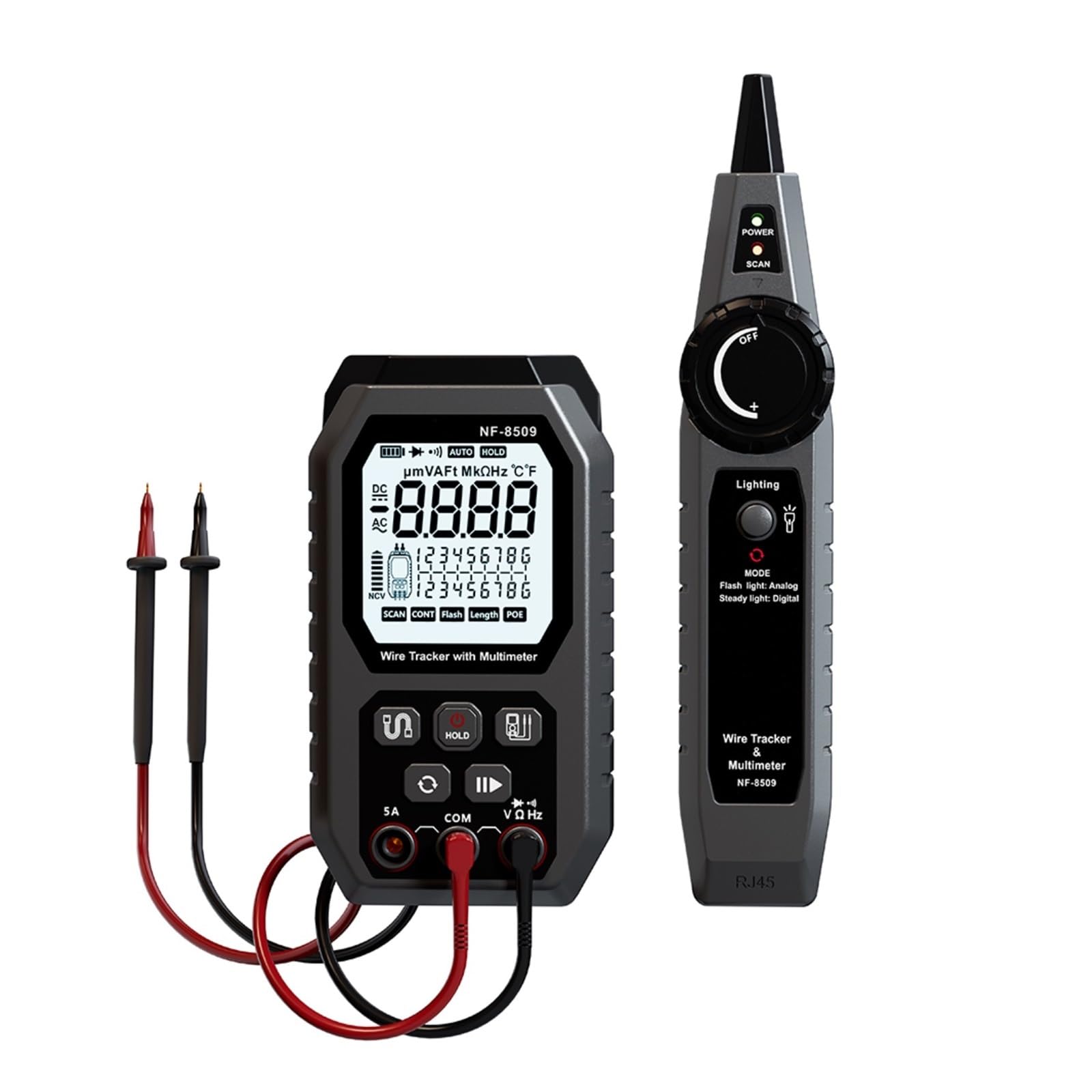 Multifunktions-Netzwerkkabeltester Zur Kabelprüfung, Multimeter, Strom-, Spannungs- Und Widerstandsprüfung, Drahtsucher Leicht Und Tragbar