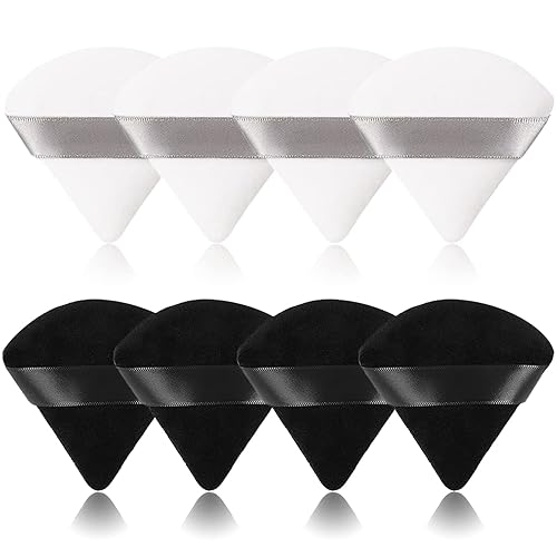 Esponja de maquillaje de 4 piezas, suave triángulo, lavable, reutilizable, esponja de base para polvo suelto, polvo mineral, polvo corporal,