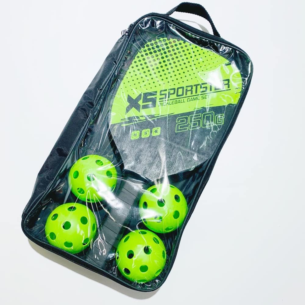 VANSHORA Pickleball Racket Set with 2 Wooden Paddles 4 Outdoor Balls 40 Holes and Carry Bag | Lightweight Non Slip Grip Pickleball Paddle Set for Beginners Adults Kids Indoor Outdoor Sports 4