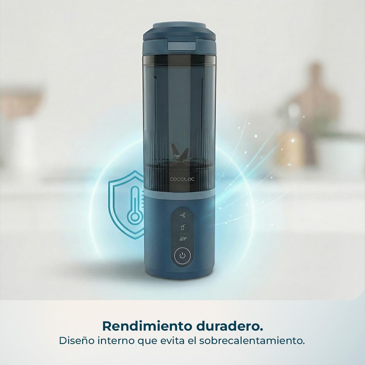 Cecotec Batidora de Vaso Individual Power Titanium Shake2Go Dark. 180W, Vaso Tritan 600ml Libre BPA, 3 Programas Automáticos, Diseño Compacto y Portátil, Smoothies Listos para Llevar — view 11