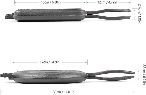 Miniatura 2 de HAWOK Juego de 2 máquinas de gofres de hierro fundido