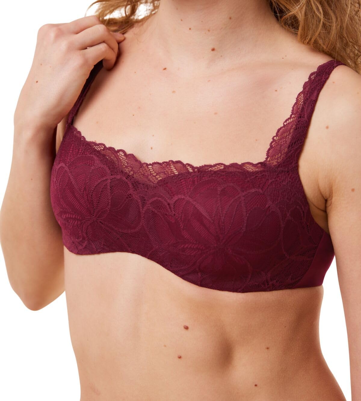 Triumph Body Make-Up Illusion Lace Balconette Wood Rose, Woodrose, 34B