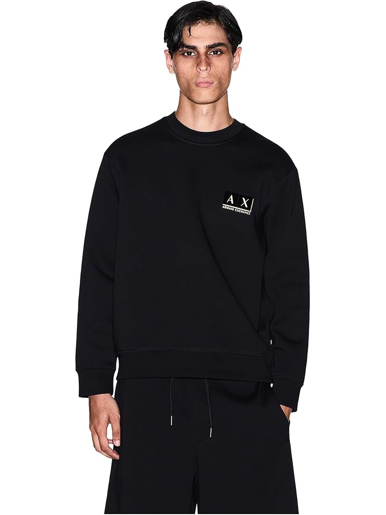 Black Armani Exchange Gold Detail Pullover Sweatshirt