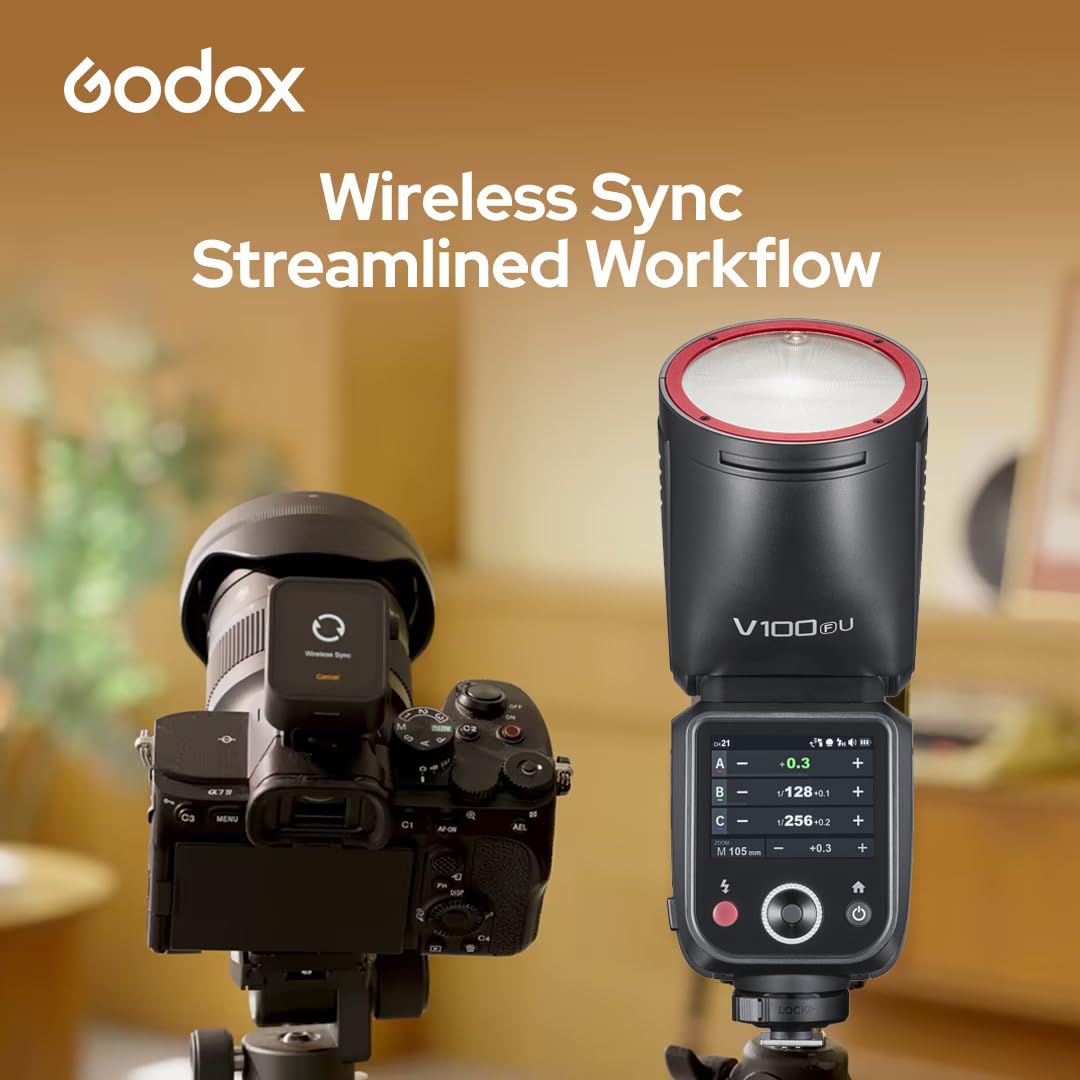 Amazon.com : Godox V100-F Flash for Fuji Camera,Round Head Camera