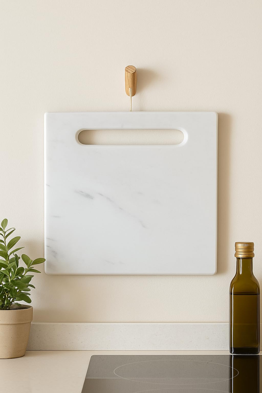 Quadratisches Schneidebrett aus weißem Marmor 30x30 cm – Elegante Arbeitsplatte für Küche, Sushi, Käse & Aufschnitt | Design-Servierplatte Made in Italy – Kalu Creations