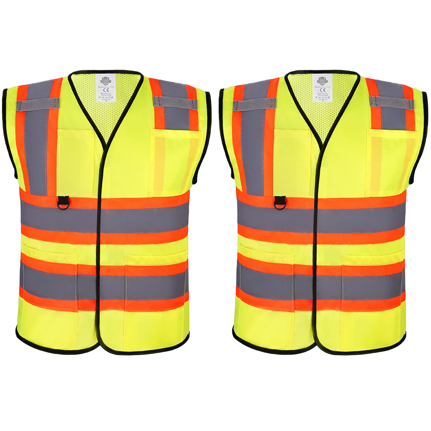 Multi-pocket Vest Dazonity High Visibility Safety Vest With Multiple ...