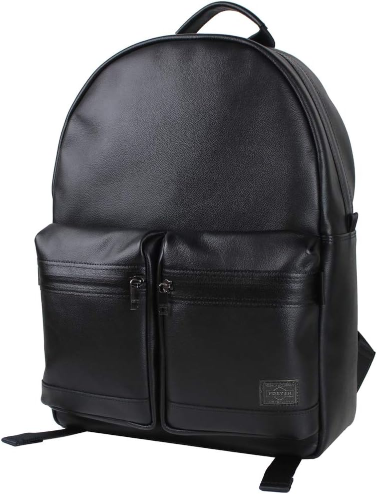 Porter Yoshida Bag Guard Daypack - Embossed Leather Casual Backpack, 17L, Approx. 11.8x16.5x5.5 Inches
