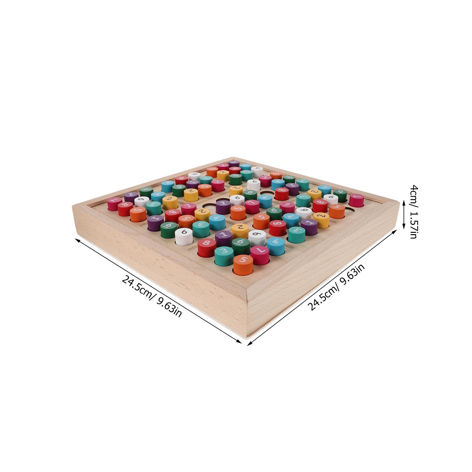 Vaguelly Juego de Mesa de Sudoku: Tablero de Sudoku de Madera de Colores con cajón y 81 Rompecabezas para niños. Divertido Juego de matemáticas Educativo de Madera para el Aprendizaje en casa y la
