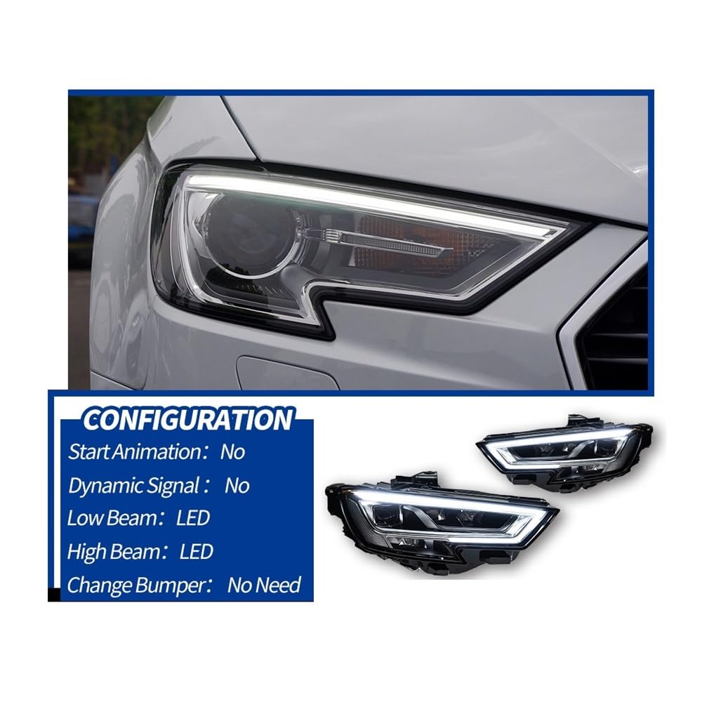Faros principales Coche Para A3 RS3 Sedan Hatchback 8V 2013-2021