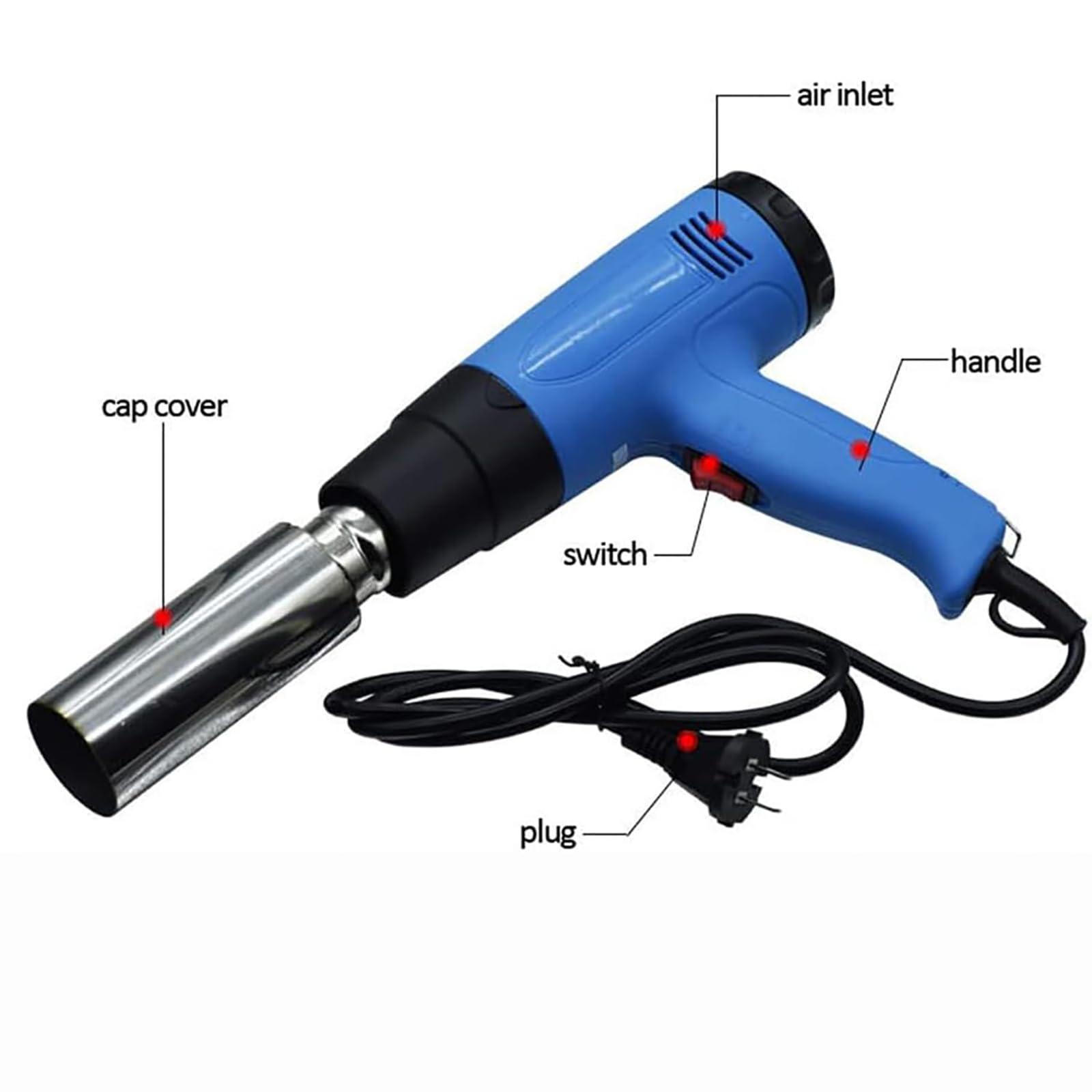Pistola termoretraibile Termoretraibile per capsule in PVC, Macchina per sigillare capsule di vino Avvolgitrice per bottiglie di vino, Due velocità, Macchina termoretraibile per capsule da 50 mm