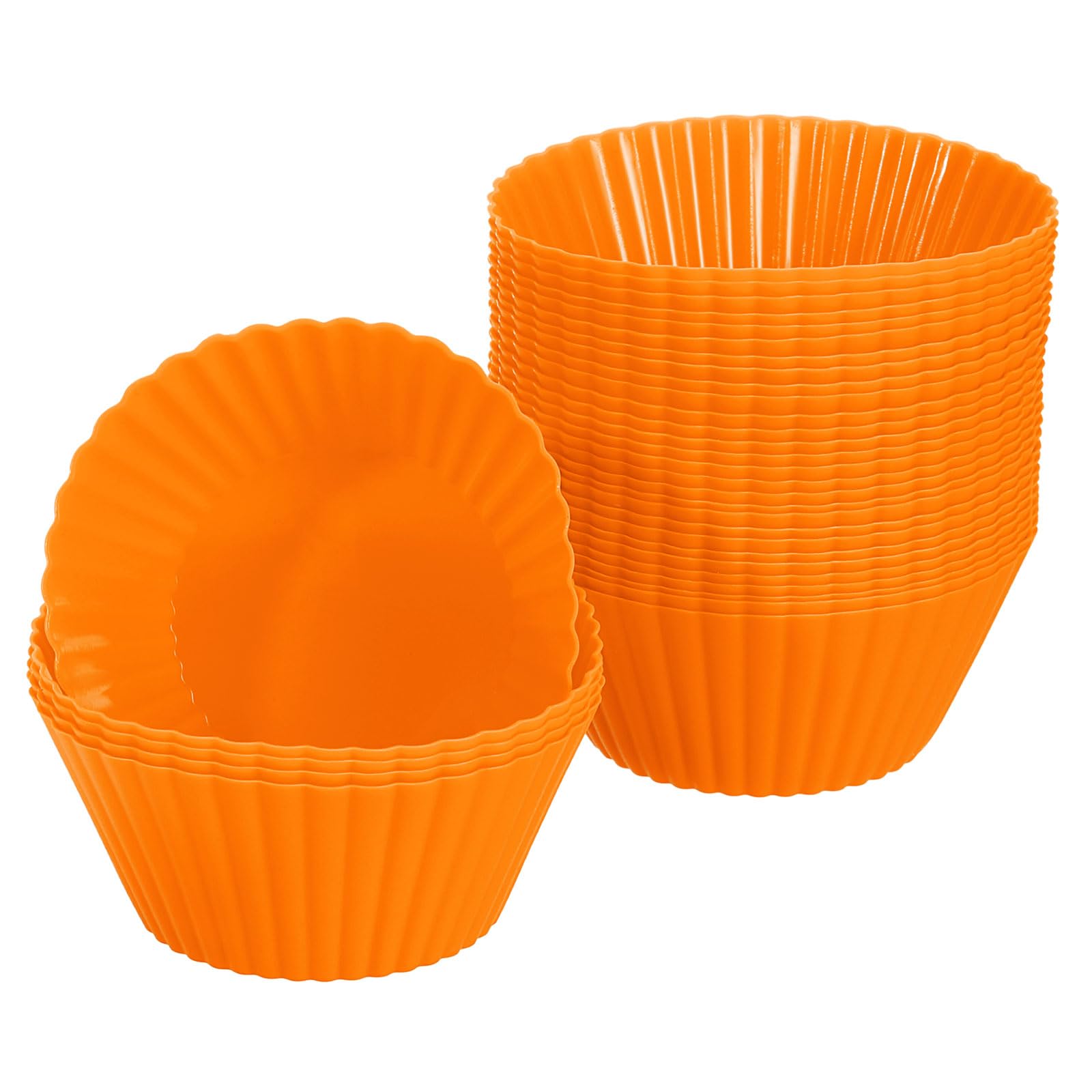 Crea divertidos cupcakes y magdalenas con las 36 tazas de silicona uxcell color naranja