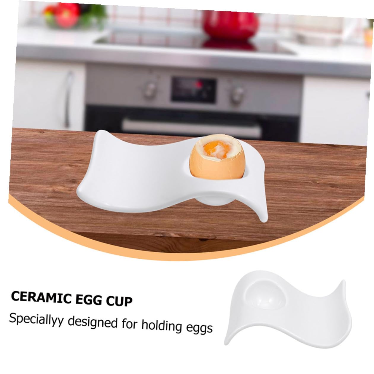 6 Coquetiers en Céramique Blanche Élégants et Modernes, Supports à Œufs Légers Petit-déjeuner, Service Pratique et Décoratif en 6 Pièces
