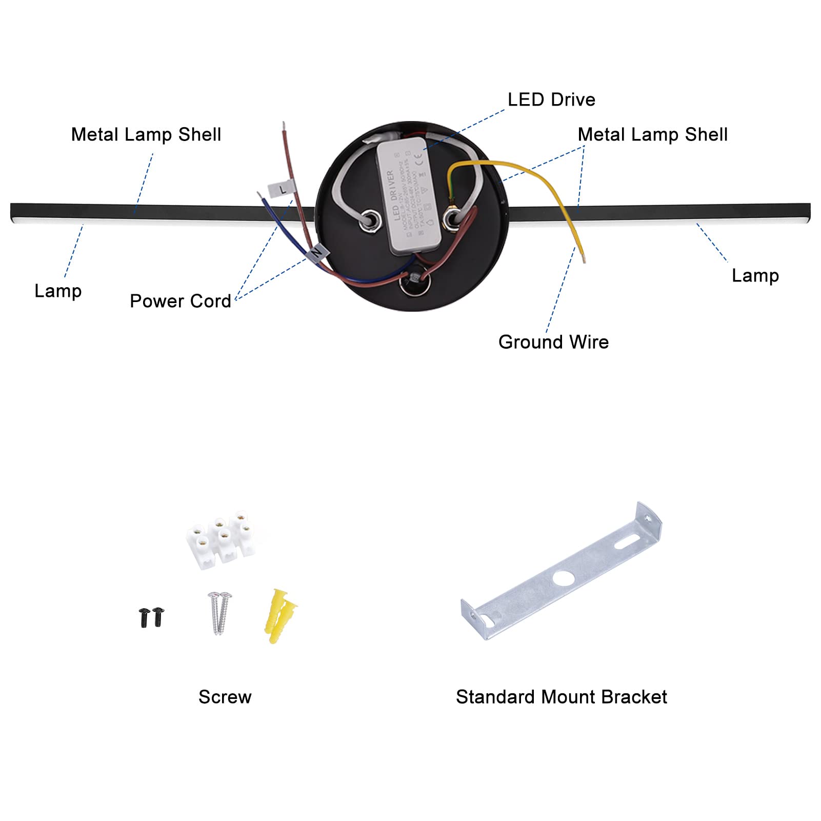KAWELL 10W Interno Moderno LED Lampada da Parete con Interruttore | LED Lampada da Muro, Applique da Parete, Ruotabili a 300°, per Camera da Letto Soggiorno Sfondo Muro Corridoio Scale