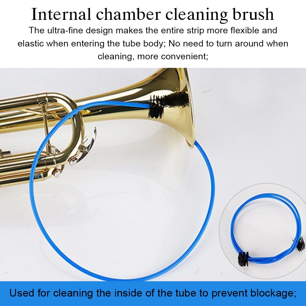 3 PCS Trombone Cleaning Kit Trumpet Cleaning Kit Trumpet Cleaning Brushes Trumpet Cleaning Care Kit Trumpet Cleaning Brushes Set Kit Musical Instrument Maintenance Care Accessory for Trumpets Bugles - Image 3
