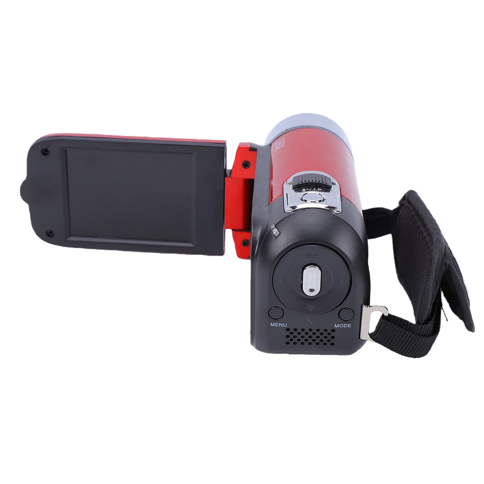 Videocamera Digitale, 1080P 16X Full HD 270 ° Rotazione ad Alta Definizione l Videocamera, Display da 2,7 Pollici Videocamera Portatile DV per Campeggio da casa(EU Plug Red)