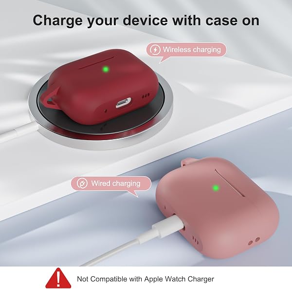 Custodia in Silicone Compatibile per AirPods Pro 2 2022 e 2019 con Kit di Pulizia, Case Cover Protettiva in Premium Silicone per Airpods Pro 2a e 1a Generazione con Moschettone, Bean Pink - 4