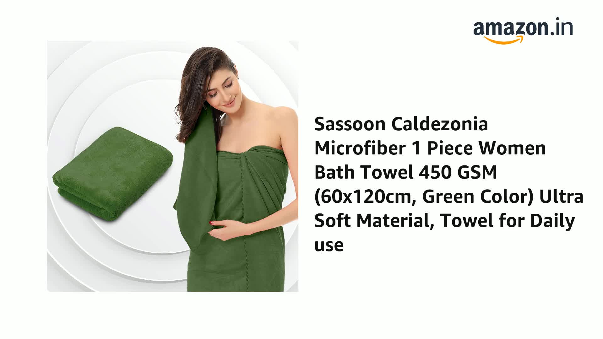 Sassoon Venir Microfiber 1 Piece Women Bath Towel 450 GSM