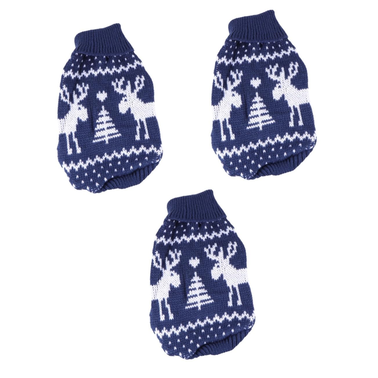 BESPORTBLE 3pièces Pull De pour Chiens Petits Vêtement Hiver pour Chiens Manteau avec Motifs De Et Rennes Bleu