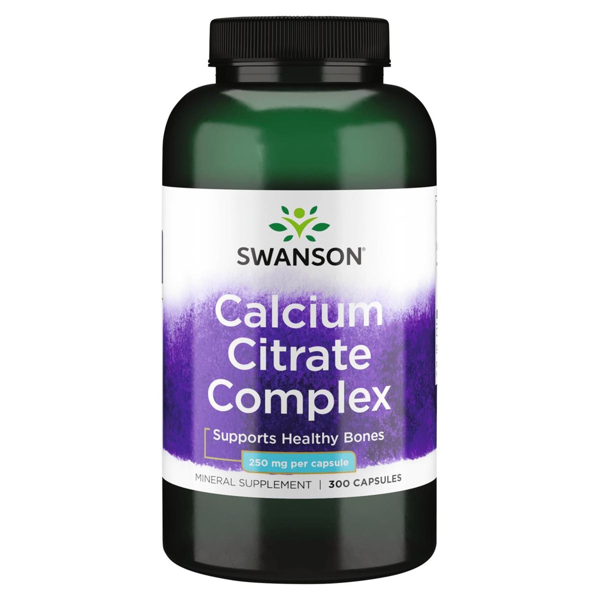 Swanson Calcium Citrate Complex for Muscle and Bone Health, 300 Capsules 300 Count (Pack of 1)