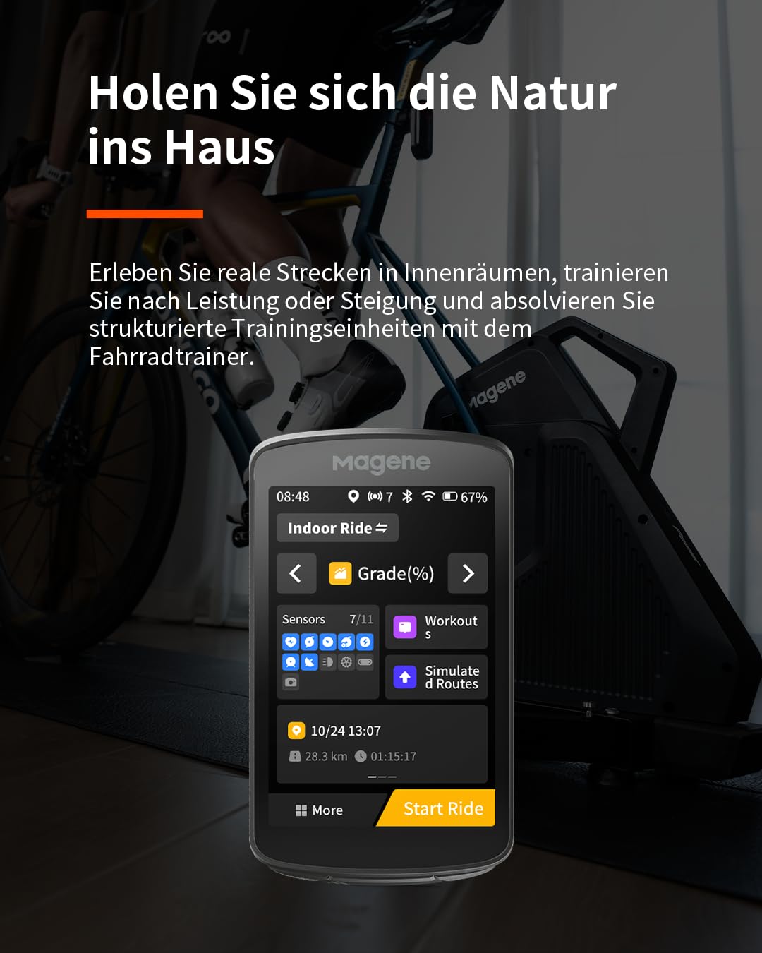 Magene C706 GPS Fahrradcomputer, Kartennavigation, 3,3-Zoll-Farb-Touchscreen, Dualband-Positionierung, Sprachbenachrichtigung, Metall Montage, Anpassbare Datenanzeige, Indoor-Training