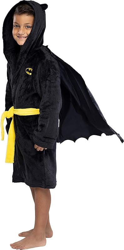 INTIMO DC Comics Kids Superhero Plush Fleece Hooded Costume Robe