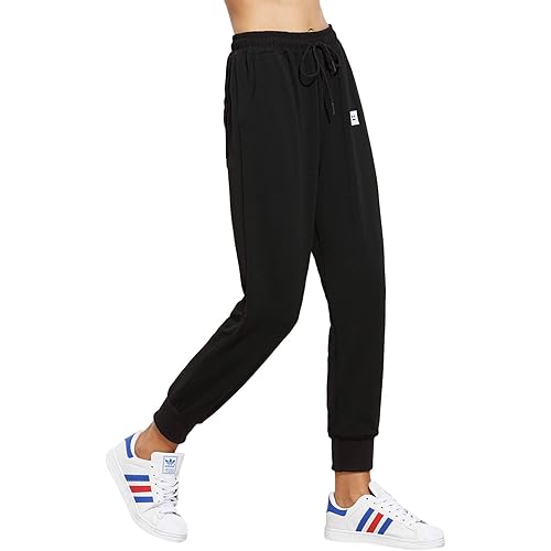 SweatyRocks Women's Drawstring Waist Athletic Sweatpants Jogger Pants with Pocket