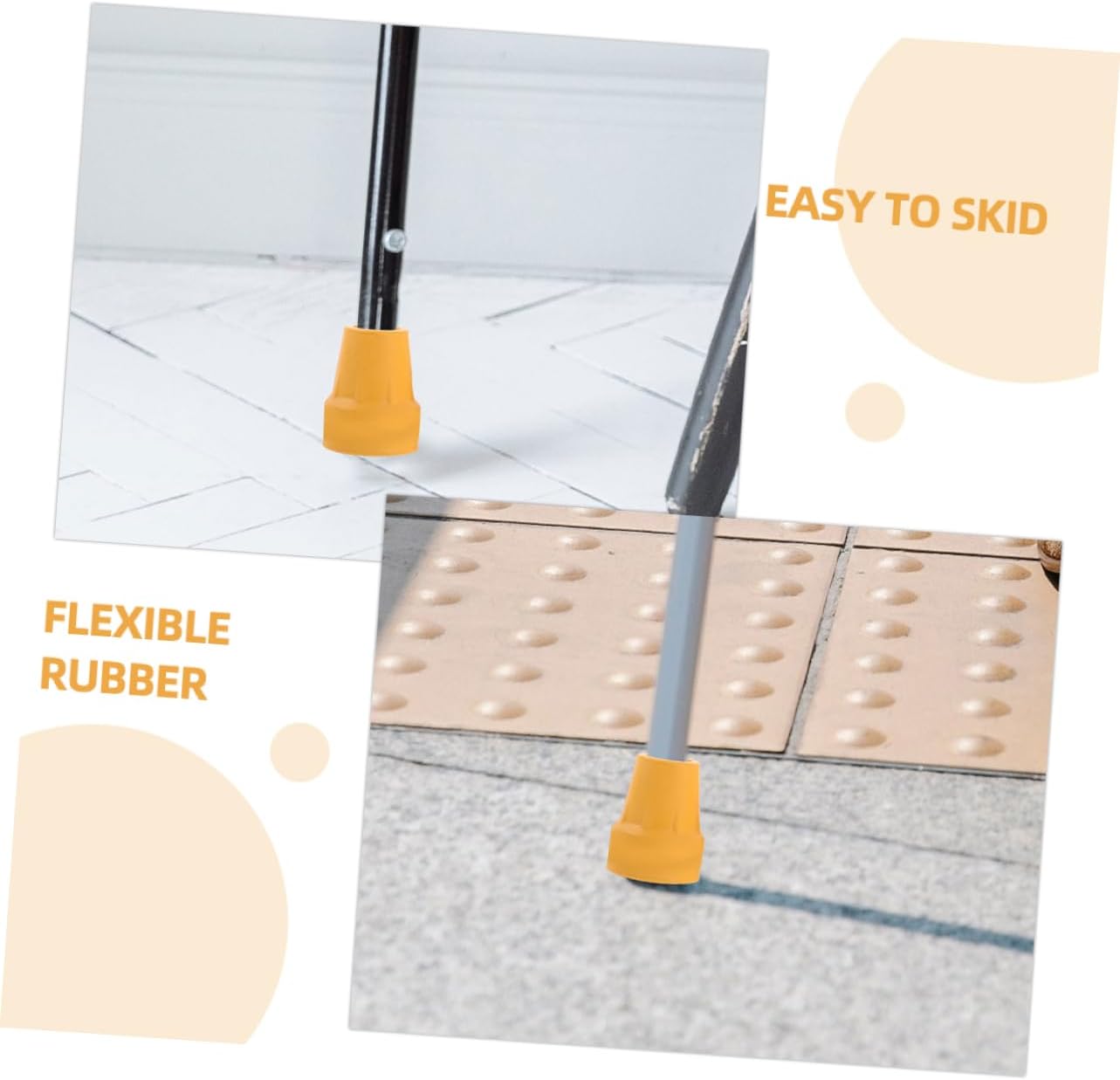 8pcs Nonskid Cane Tips Replacement Durable Rubber Foot Pads for Walking Sticks and Crutches Enhance Stability and and Mobility Aid Users