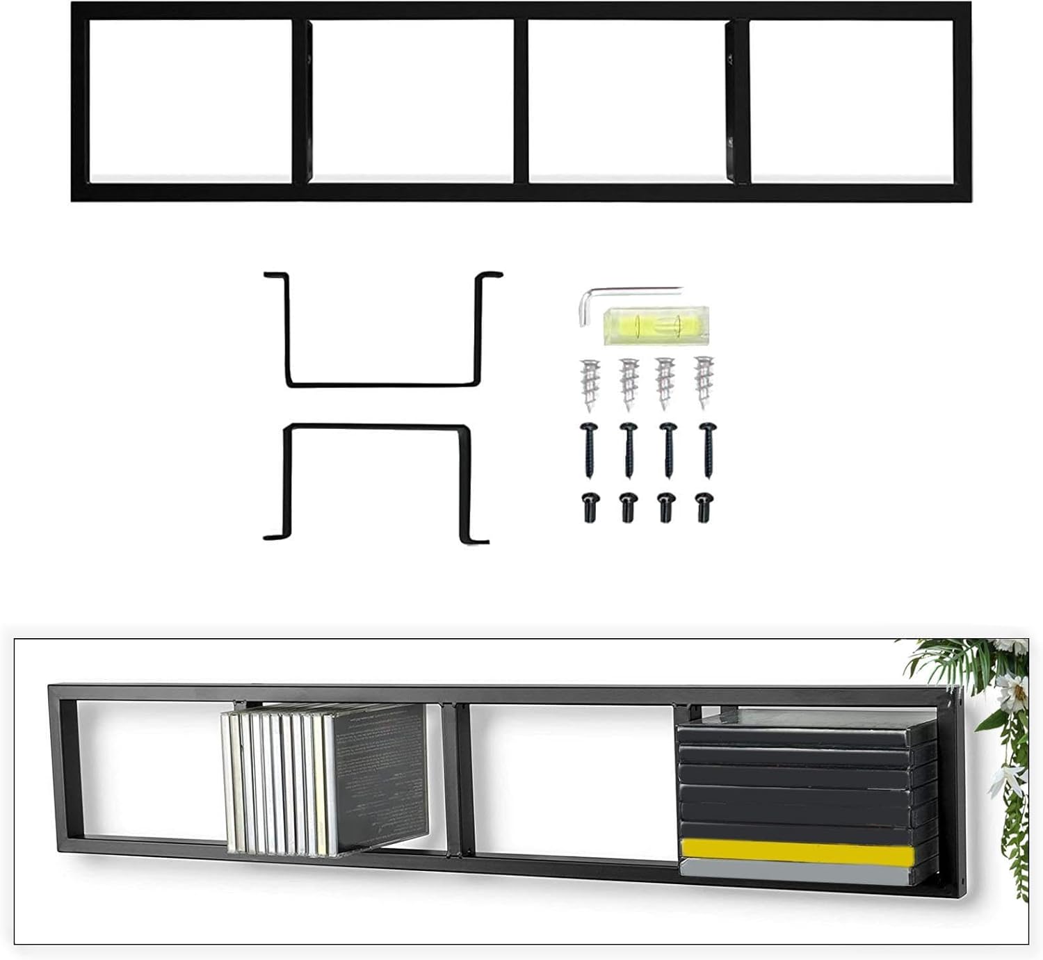 CD DVD Display Rack Display Holder Hanging Shelf Video Game Holder Organization Storage Wall Rack Wall Mount for Libraries