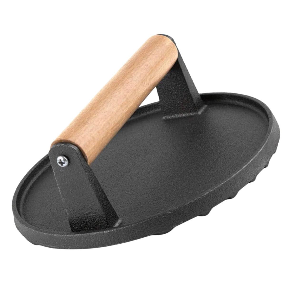 Sosoport Iron Burger Press with Ergonomic Wooden Handle Non Stick Meat Press for Easy Patty Making for Griddle Cooking and Stuffed Burgers Kitchen Essential