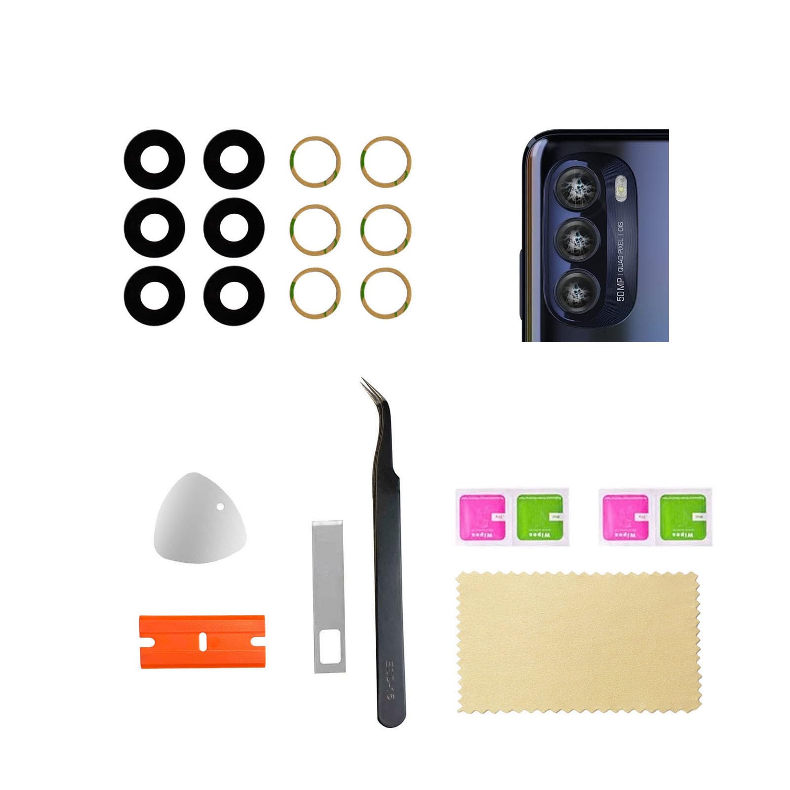 MFLDSFLHM (2pcs Pack) Moto g stylus (2022) Back Camera Glass Cover Replacement Rear Lens Parts for Moto-rola Moto g stylus (2022) XT2211 XT2211-1XT2211DL 6.8 Inches