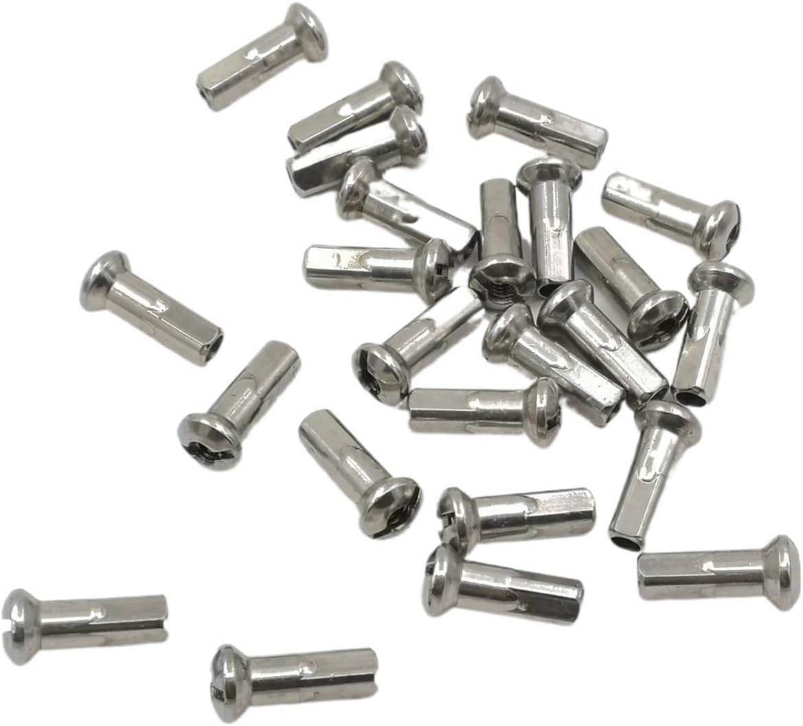 10 Gauge Diameter 3.1 Mm - 3.2 Mm Range Suitable Spokes Nipples 304 Stainless Steel Sliver Color 19mm Long Spoke Caps (Size : Sliver 24 pcs)