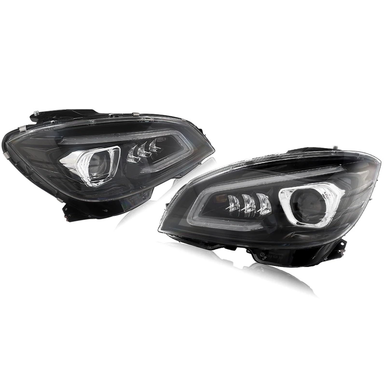 Faro Coche PARA Benz CLASE C W204 C200 C250 C300 C350 2007-2011 Un Par CONJUNTO FAROS DELANTEROS Lado Izquierdo Conducción Faro ESTILO GT Faros Delanteros