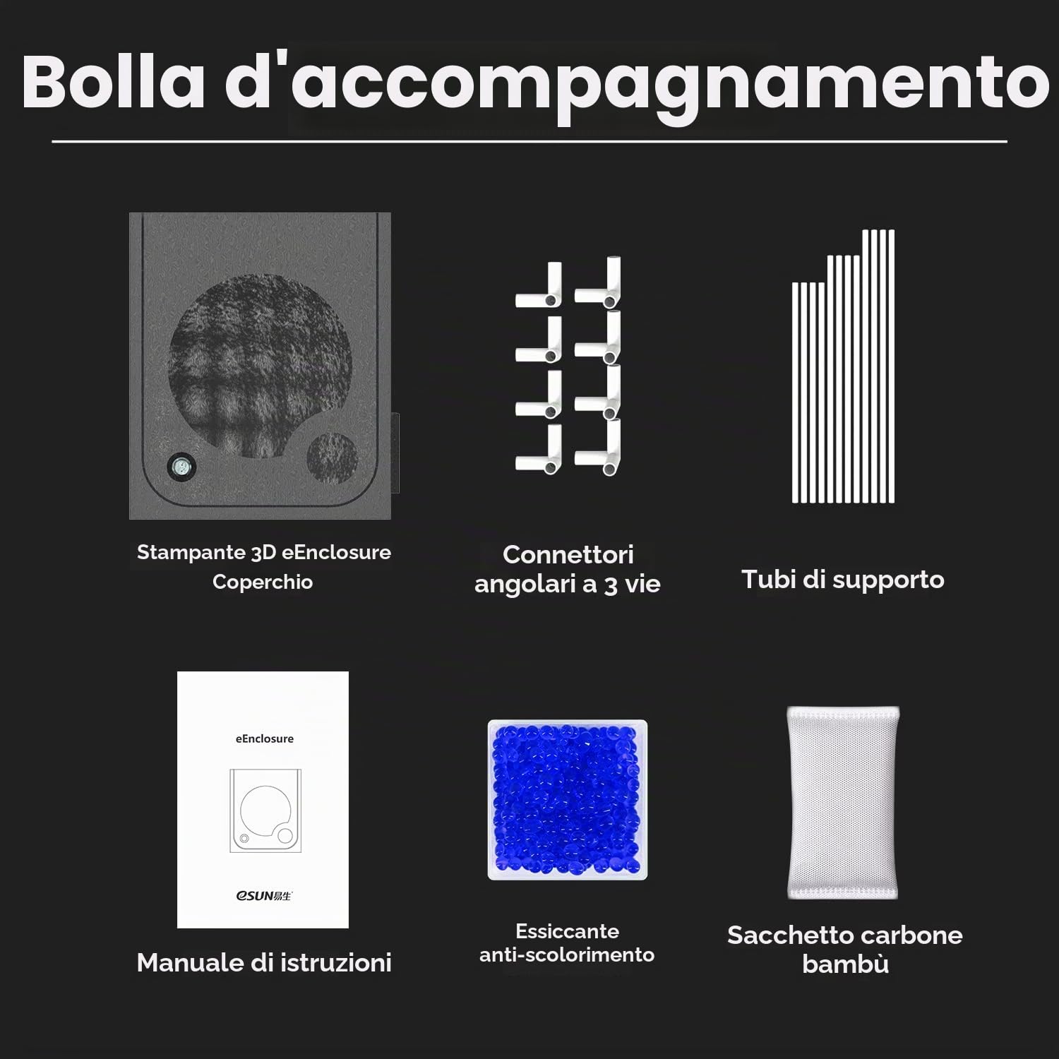 eSUN Custodia per Stampante 3D Tenda Lgnifuga e Antipolvere | Mantieni il filamento asciutto e proteggilo dalla polvere per stampe 3D perfette, stabili e senza difetti o bolle.