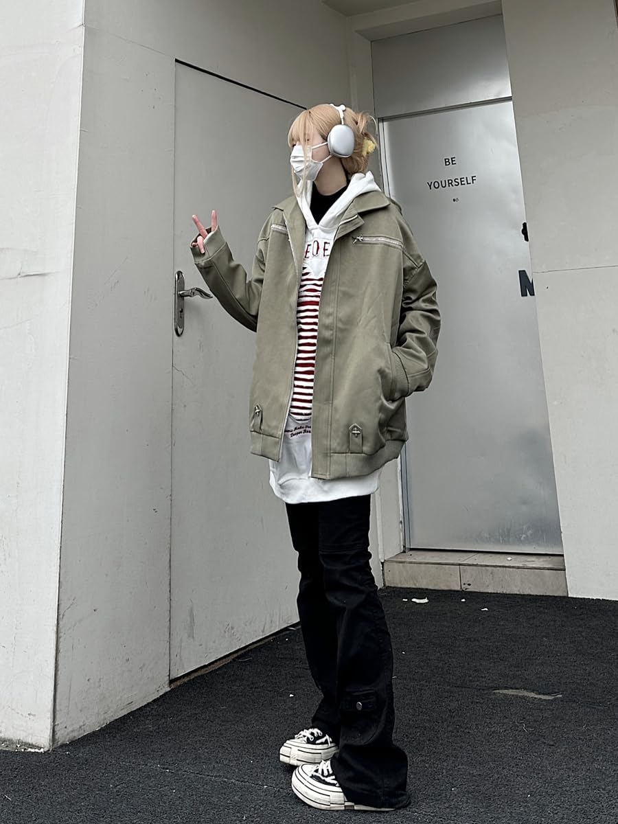 Y2k Jacket for Women Acubi Zip Up Jacket Varsity Jacket Y2k Clothing Oversized Jacket Autumn 90s Outfits for Women