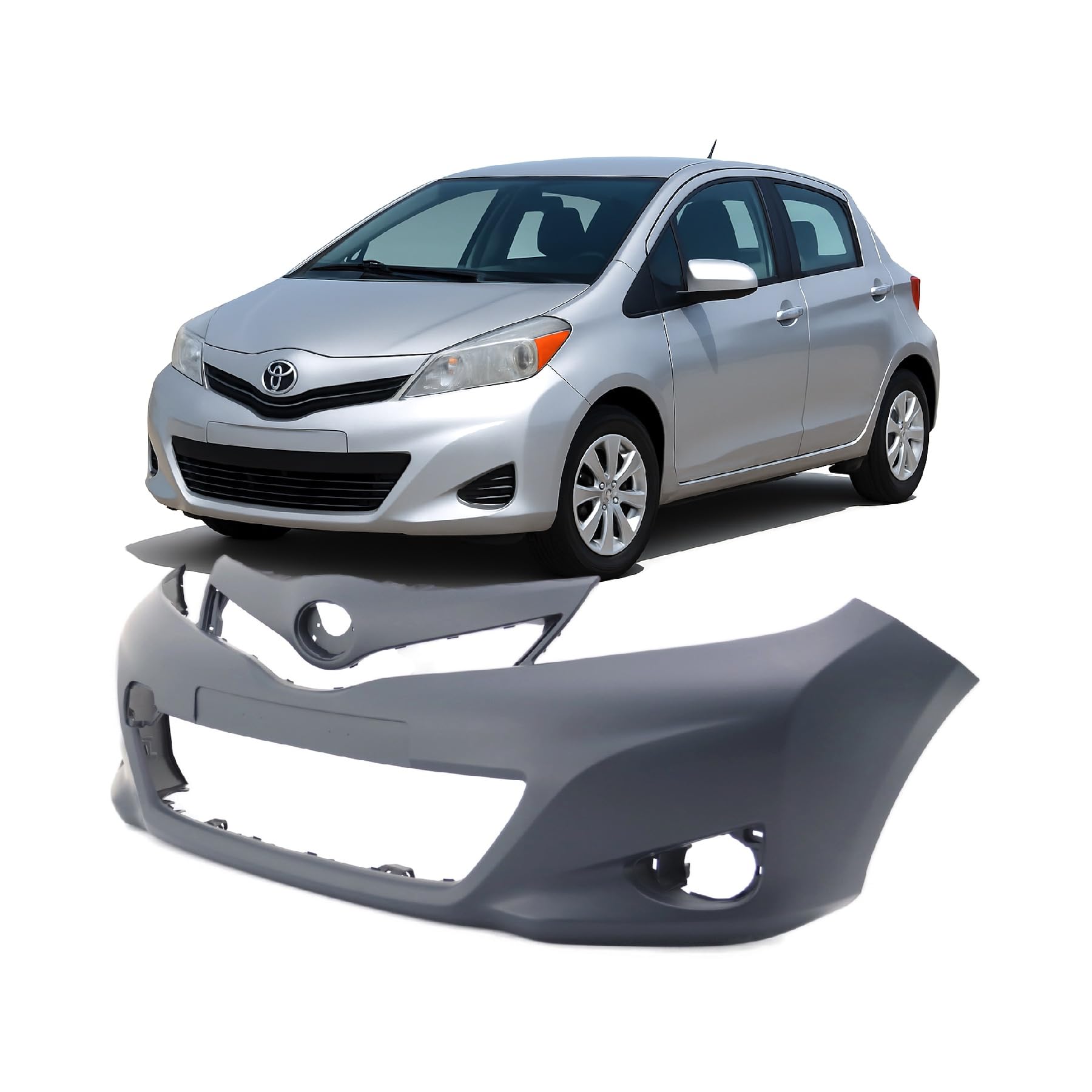 FitParts Compatible with Toyota Yaris 2012–2014 Front Bumper Cover