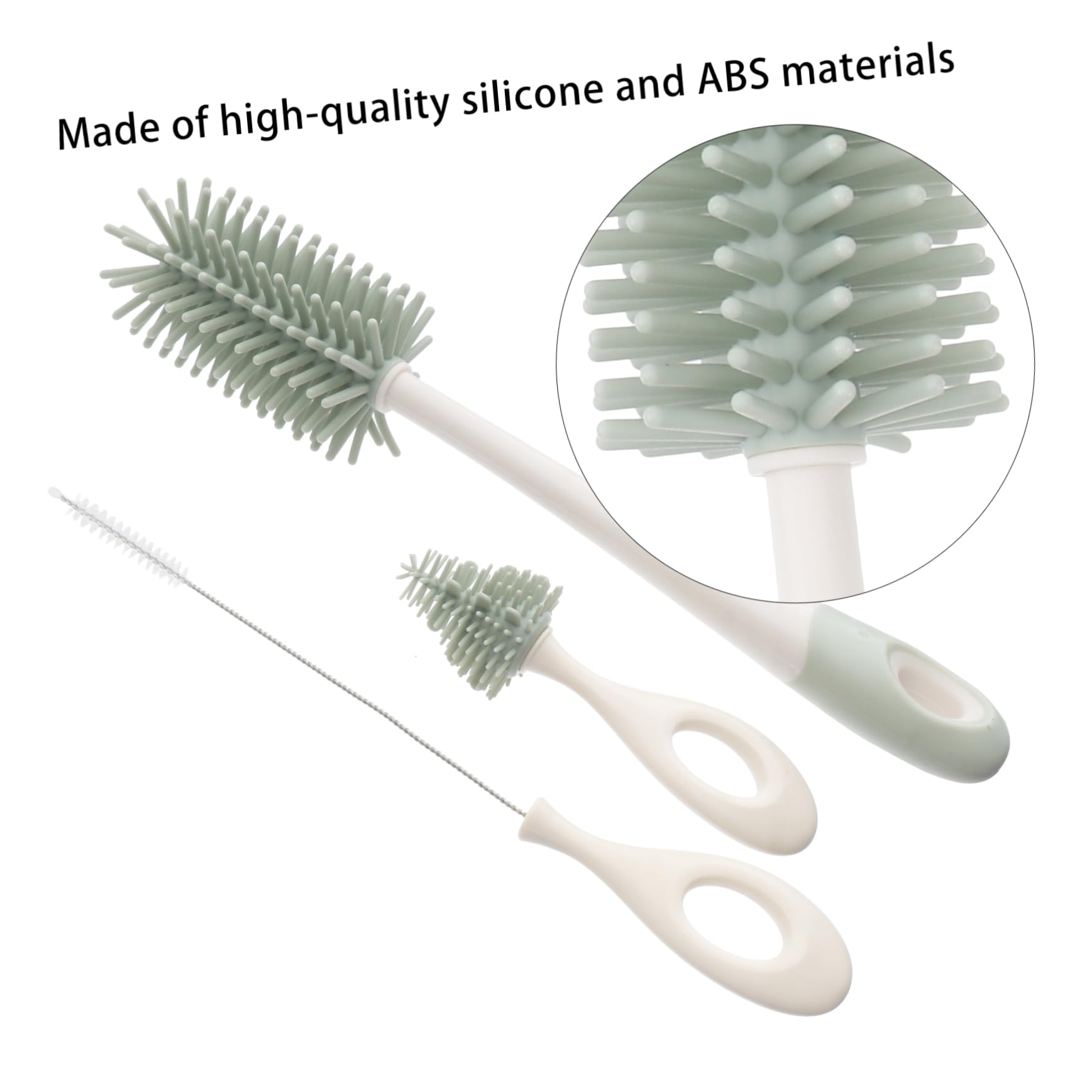TOYANDONA 2 Pz Set Di Spazzole Per La Pulizia Spazzola Per La Pulizia Delle Bottiglie Di Latte Scovolino Per Bambini Abito Contenitore Pennello Per Bollitore Silicone Alimentare Bambino